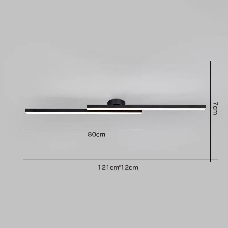 Black Linear 180cm Ceiling Light
