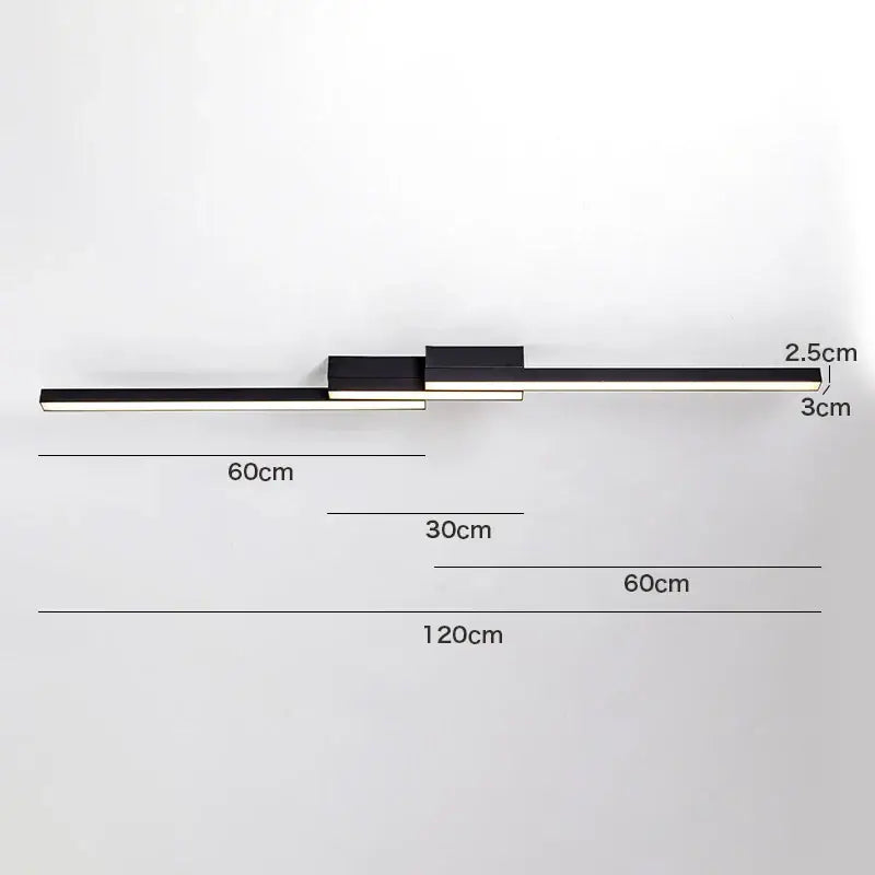 Black Linear 180cm Ceiling Light