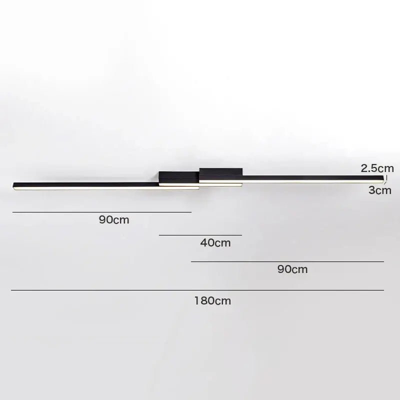 Black Linear 180cm Ceiling Light
