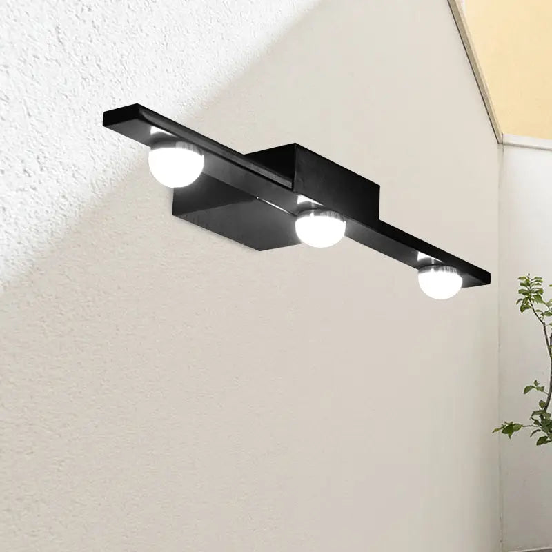 Black White Vanity Light Bold Linear Brown