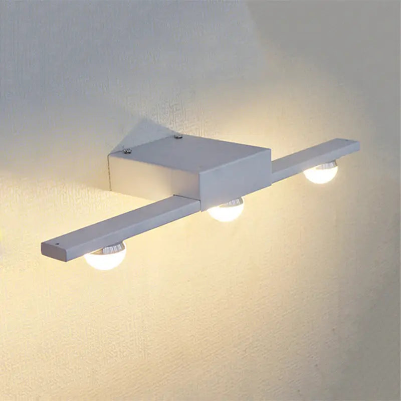 Black White Vanity Light Bold Linear Brown