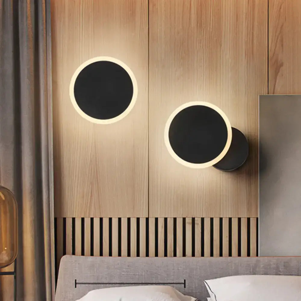 Black White LED Sconce
