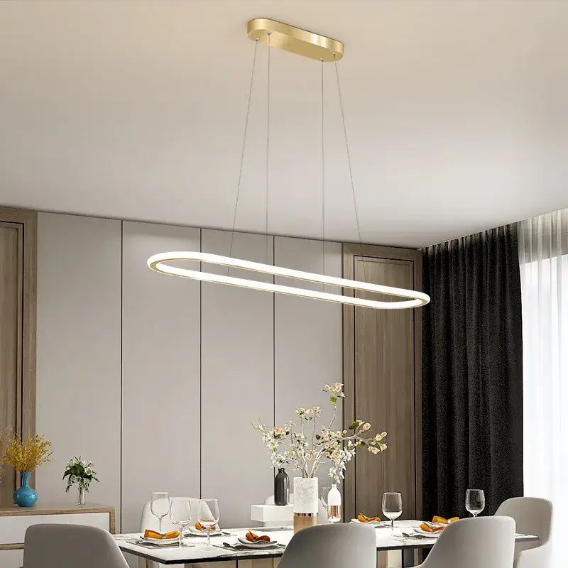 Gold Oval LED Chandelier