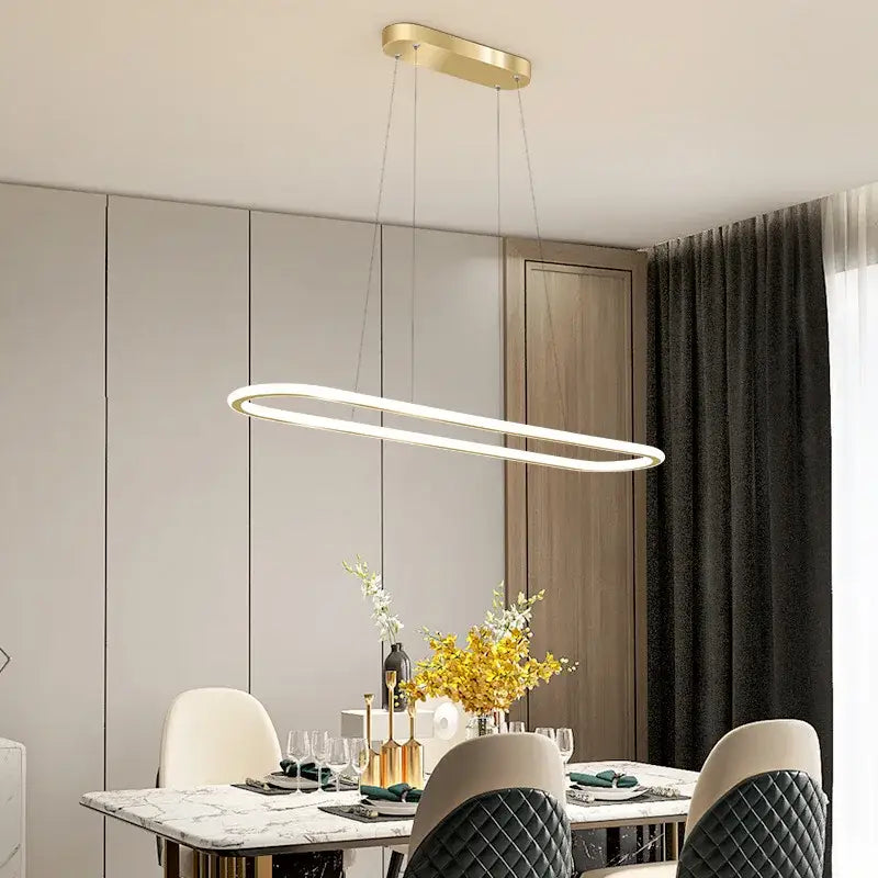 Gold Oval LED Chandelier