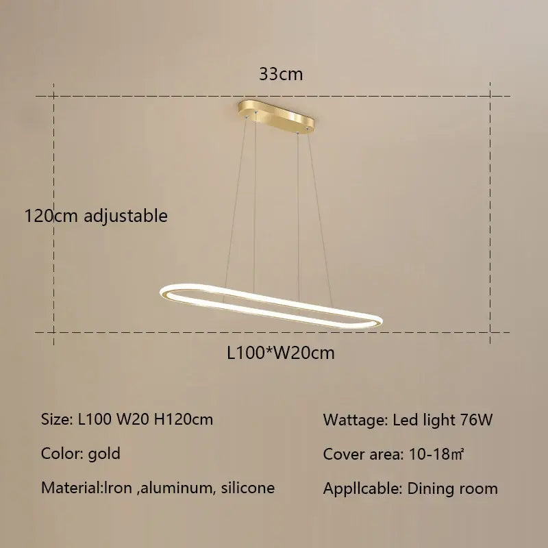 Gold Oval LED Chandelier