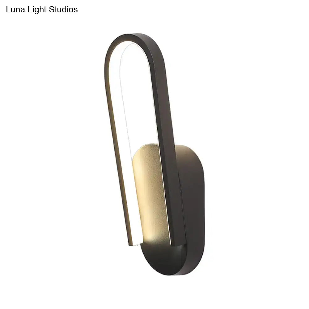 Black Metal Acrylic Parlor Wall Sconce