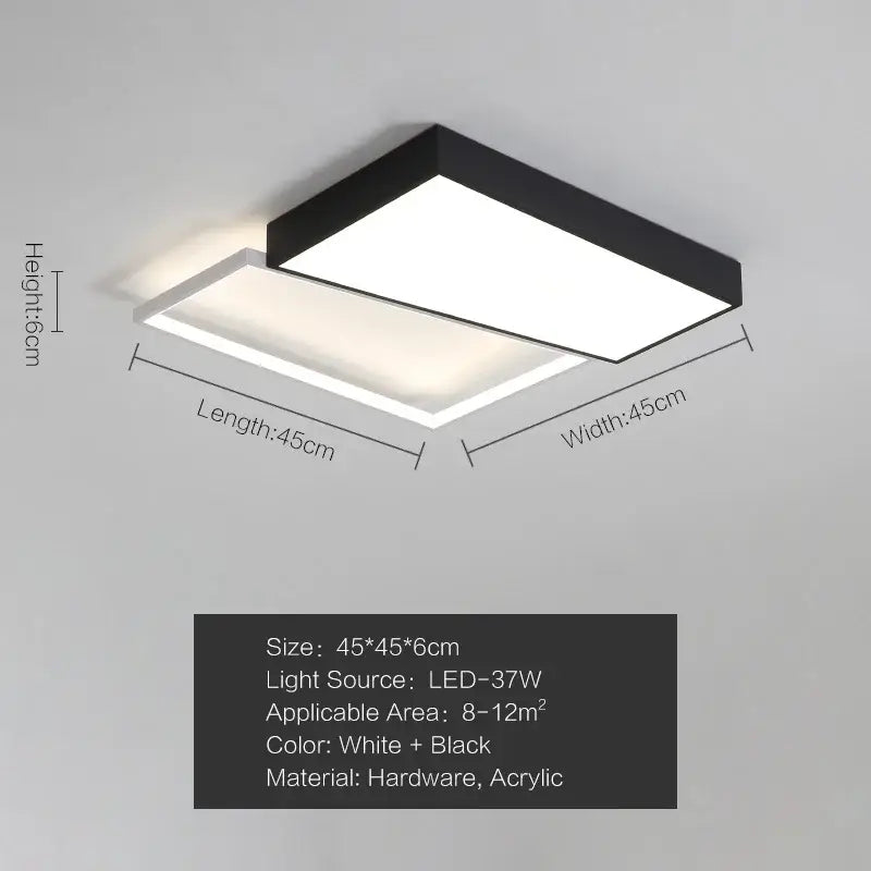 Black White Rectangular Light