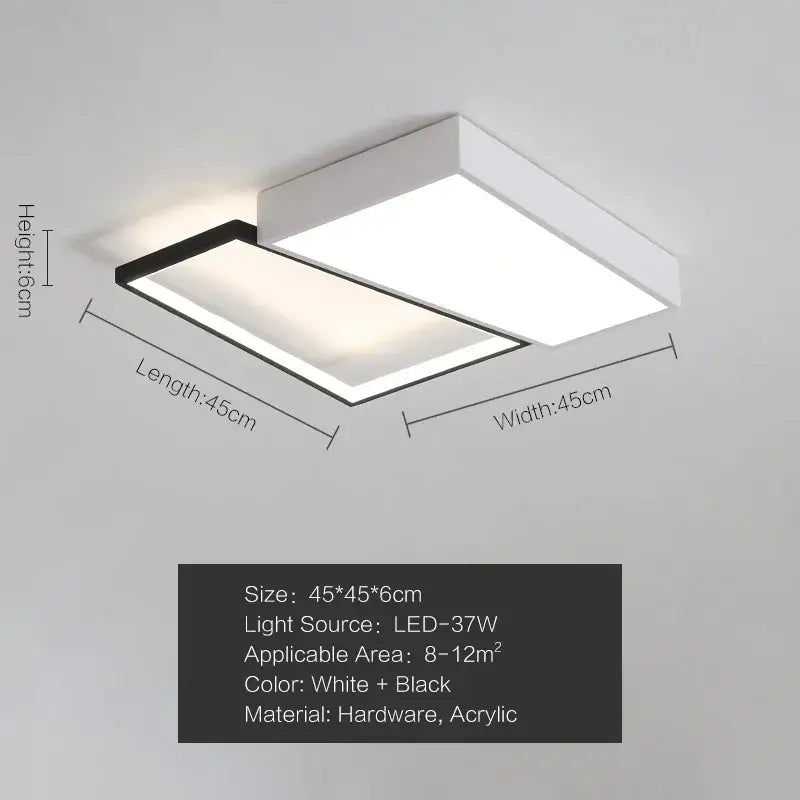 Black White Rectangular Light