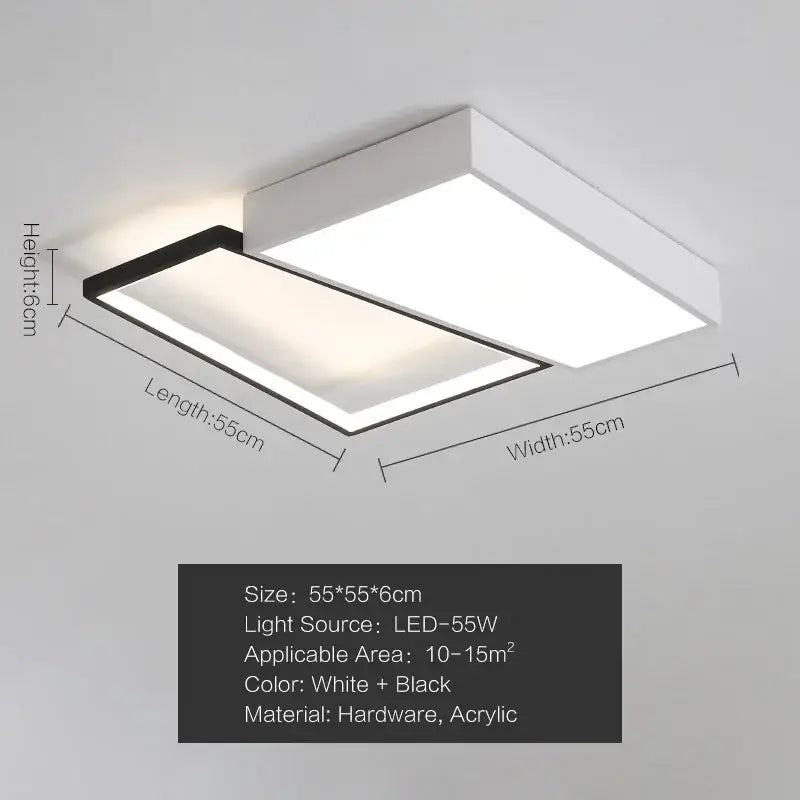 Black White Rectangular Light