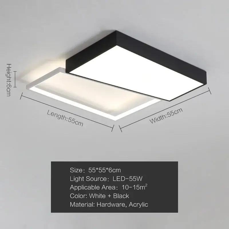 Black White Rectangular Light