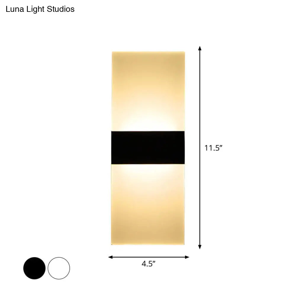 Black White Rectangular Sconce