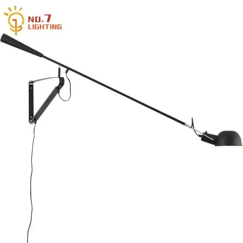 Black and White Swing Arm Wall Lamp Minimalist