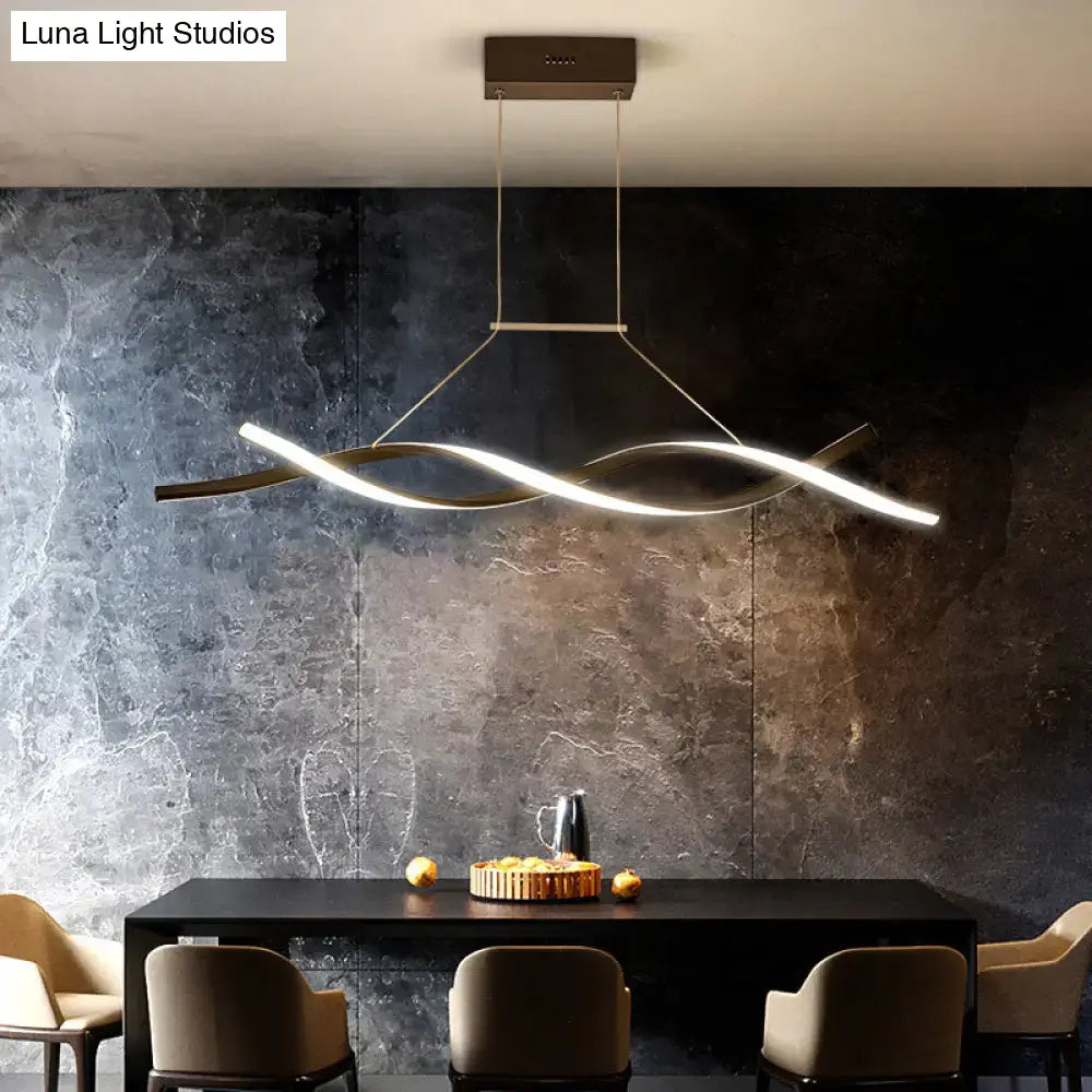 Black Twisted Pendant Light