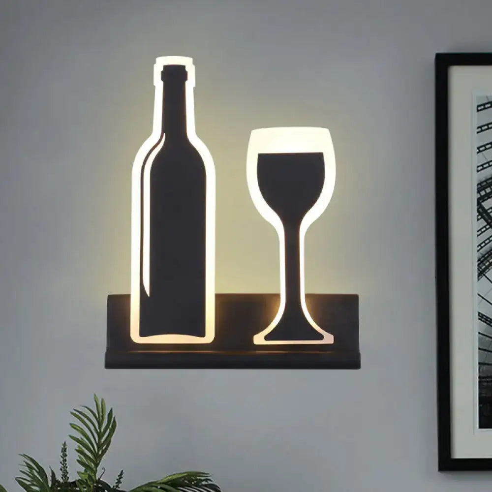 Black Cast Iron Glass Industrial Sconce