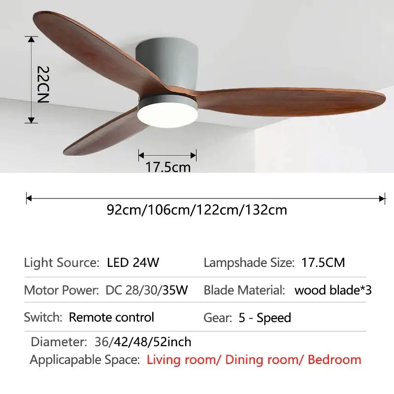 Green Wood Ceiling Fan