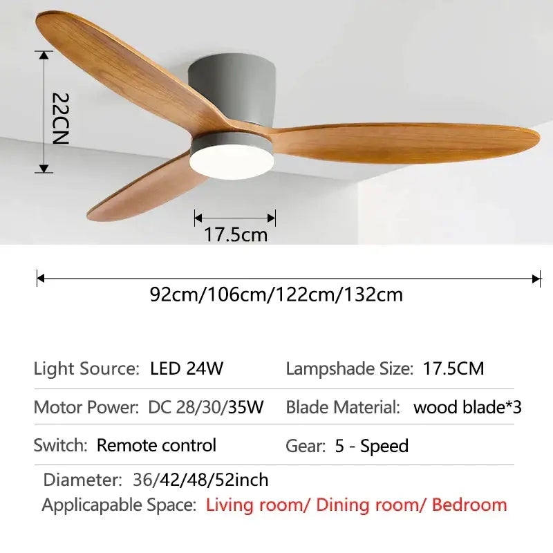 Green Wood Ceiling Fan