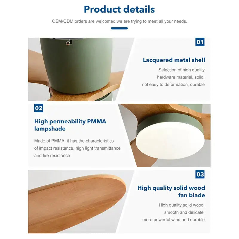 Green Wood Ceiling Fan