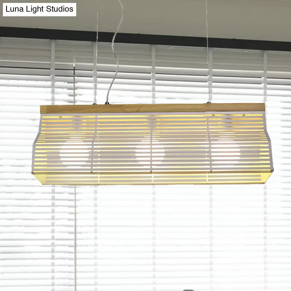 Black Slatted Pendant Light