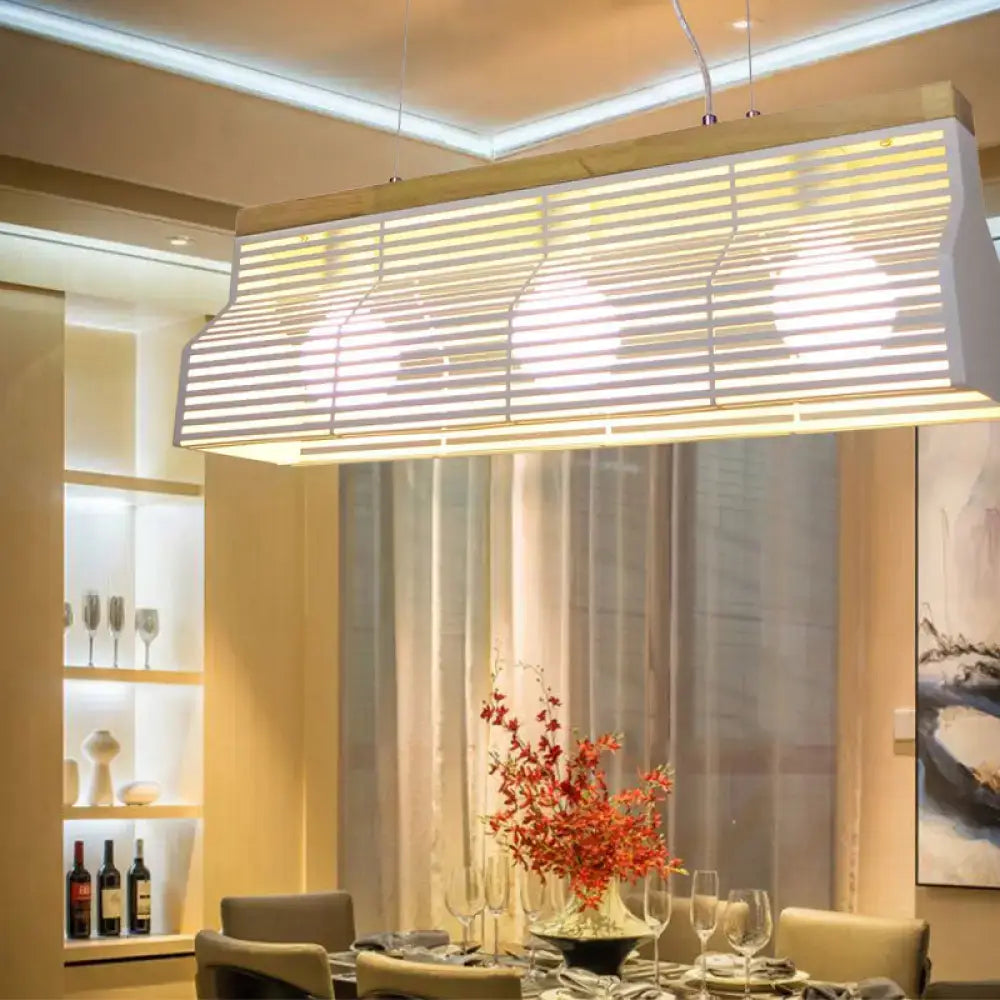 Black Slatted Pendant Light