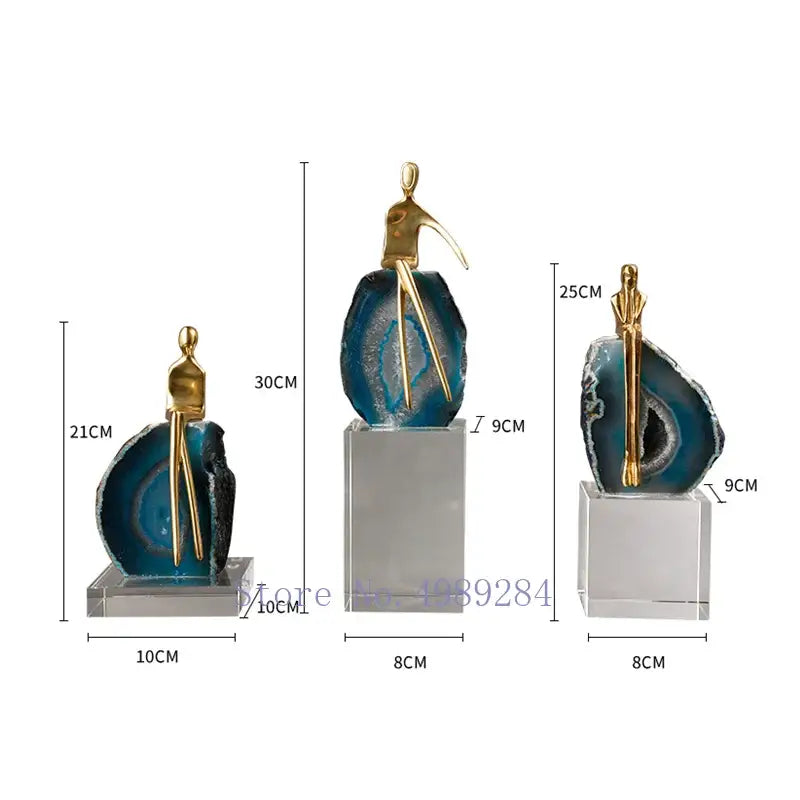 Blue Agate Crystal Sculpture