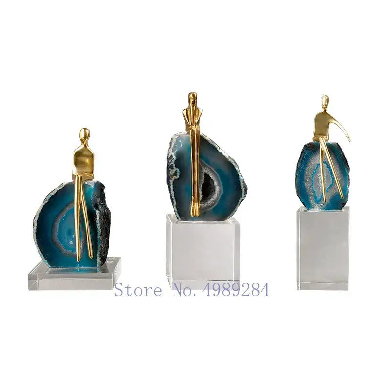 Blue Agate Crystal Sculpture