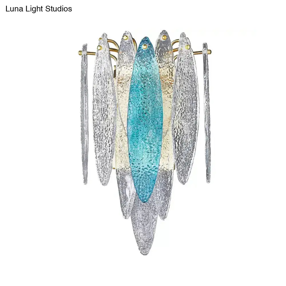 Blue Amber Glass Wall Sconce