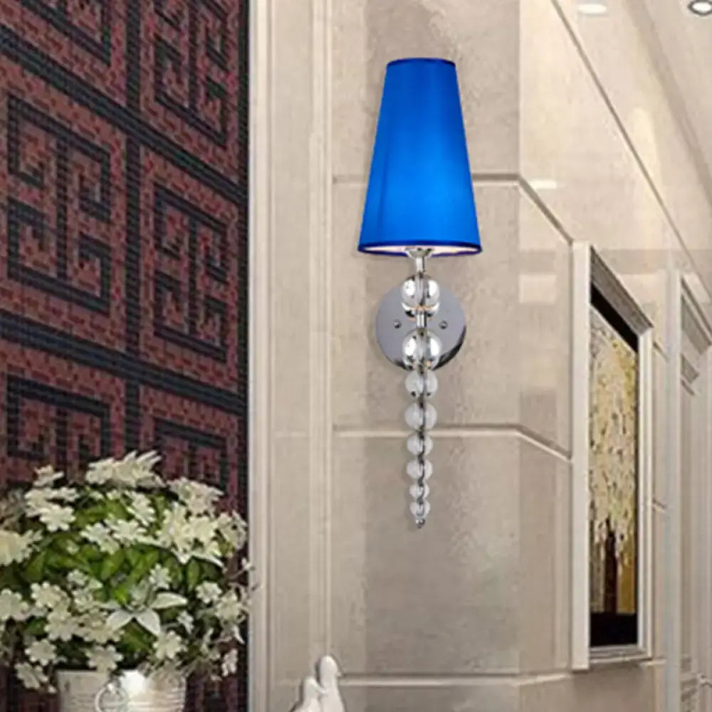 Blue Crystal Bead Sconce Light
