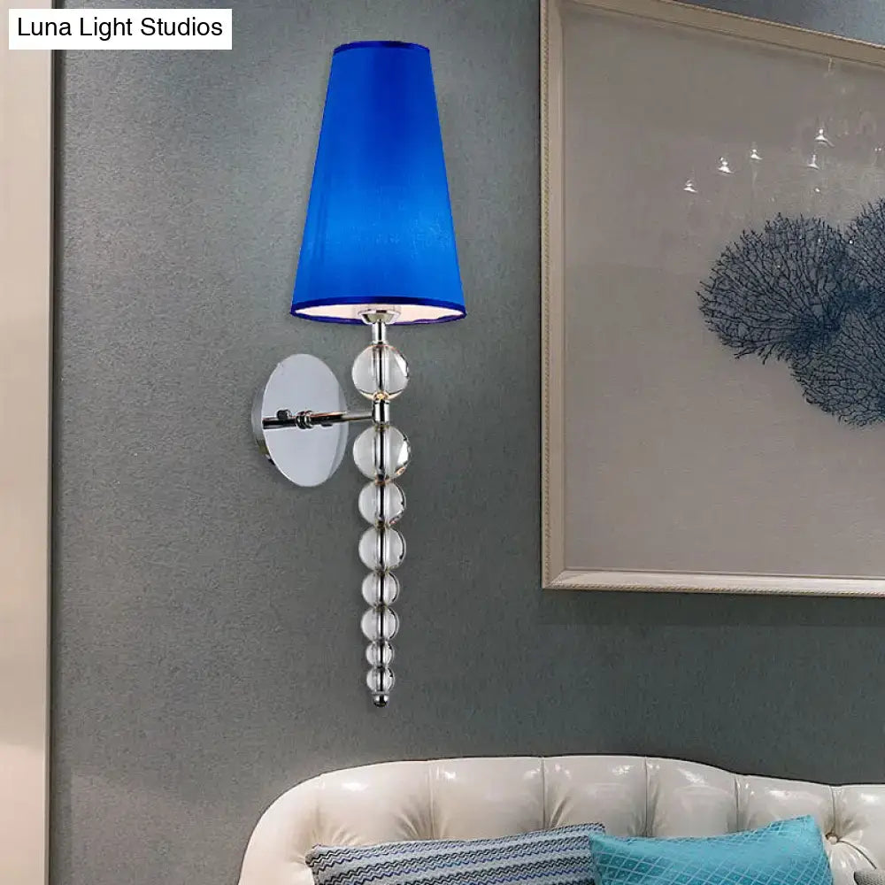 Blue Crystal Bead Sconce Light
