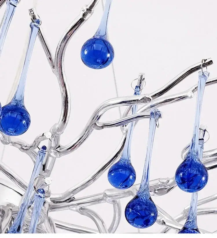 Blue Chrome Crystal Chandelier