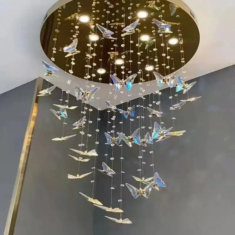 Clear Butterfly Crystal Chandelier