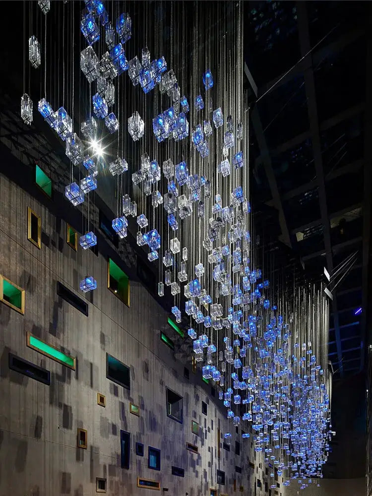 Crystal Cube Geometric Pendant Light