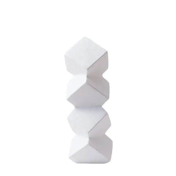Blue Geometric Sculpture Stack