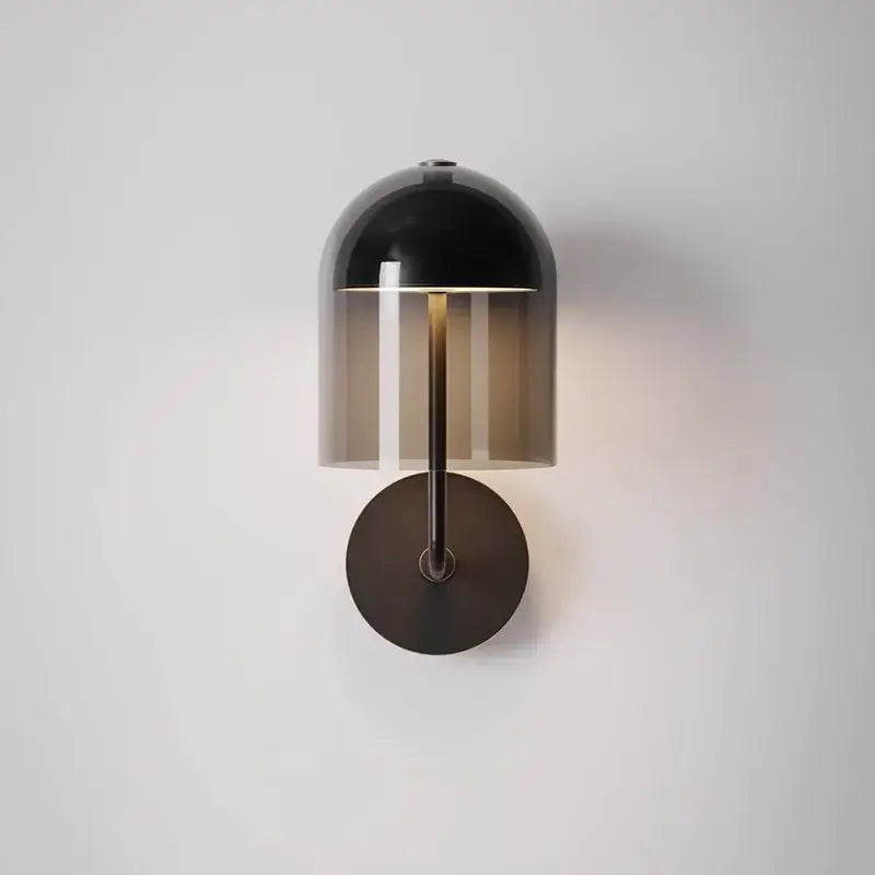 Blue Glass Dome Wall Sconce