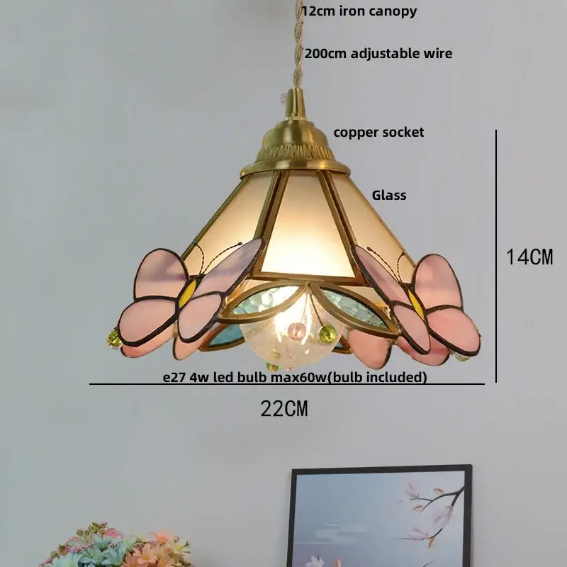 Butterfly Glass Pendant Light