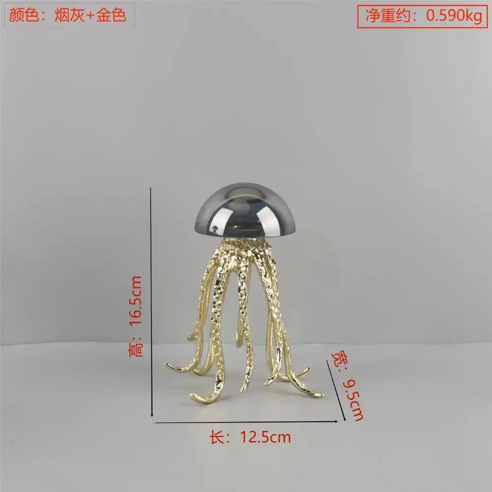 Crystal Jellyfish Sculpture Decor