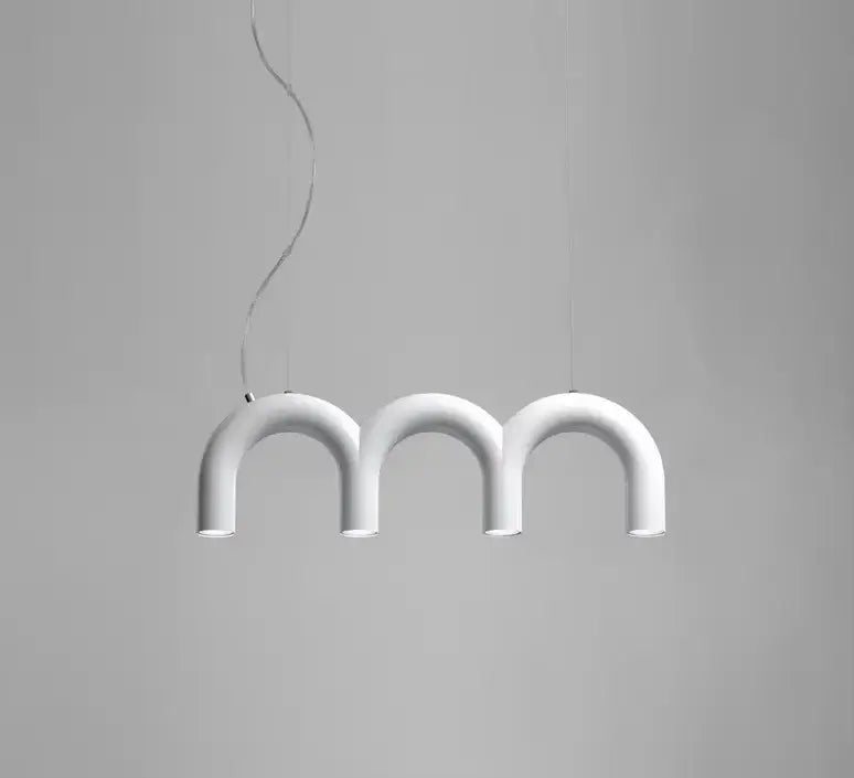 Blue Metal Arch Chandelier