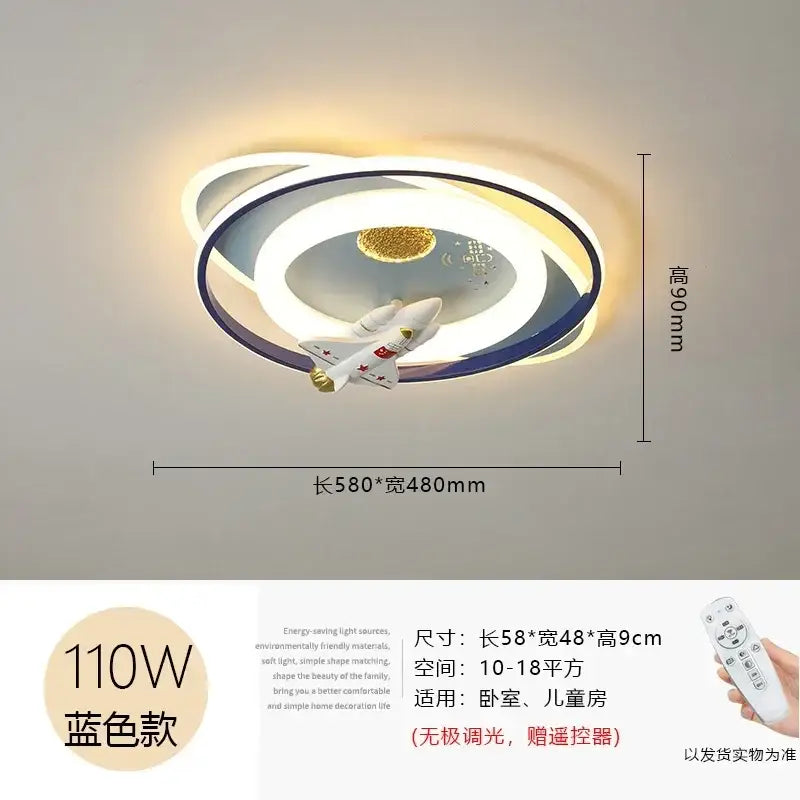 White Airplane Kids-Room Ceiling Light
