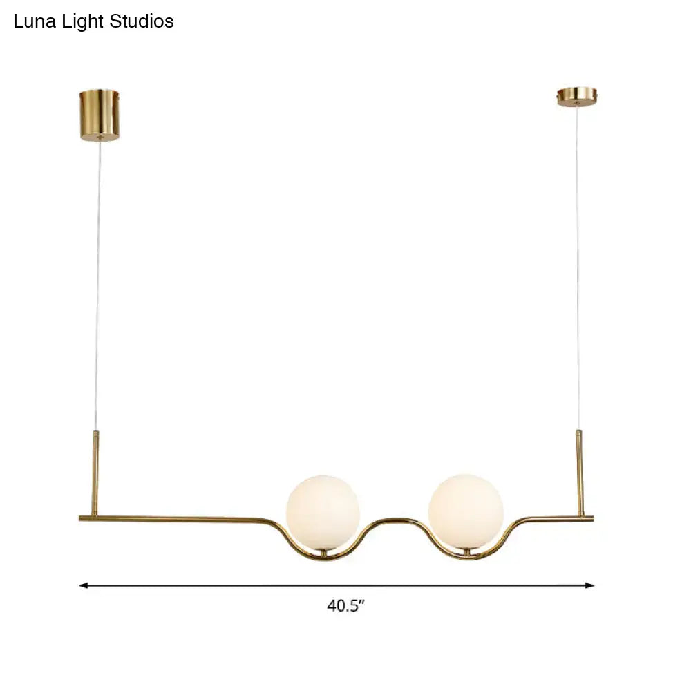 Brass White Glass Pendant