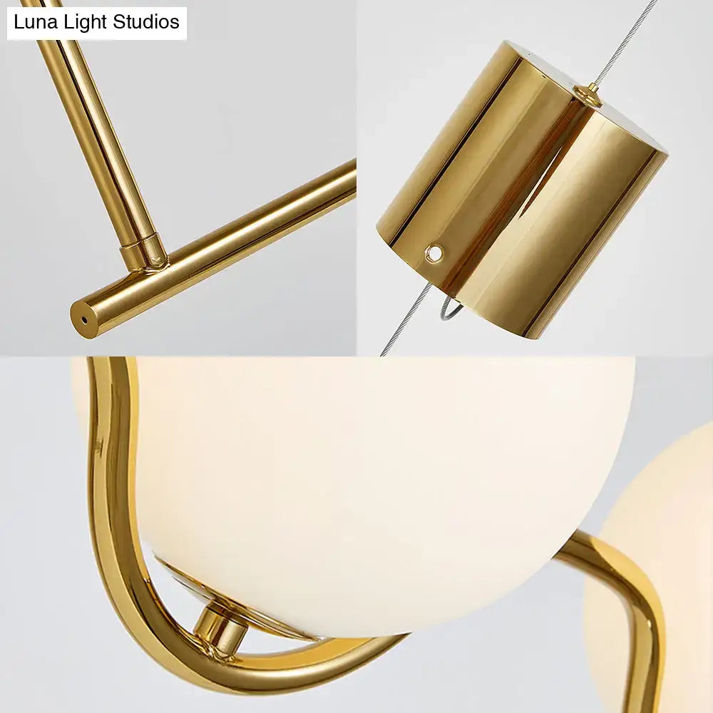 Brass White Glass Pendant
