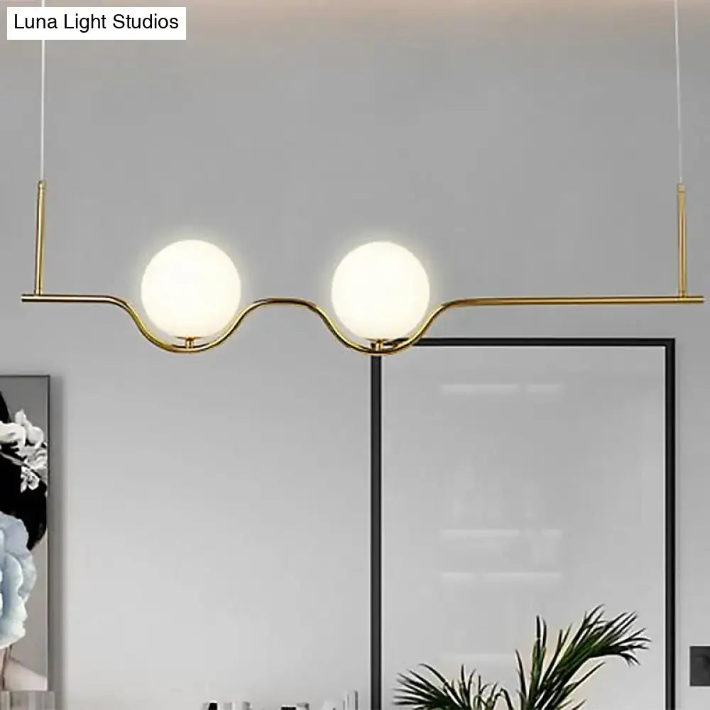 Brass White Glass Pendant
