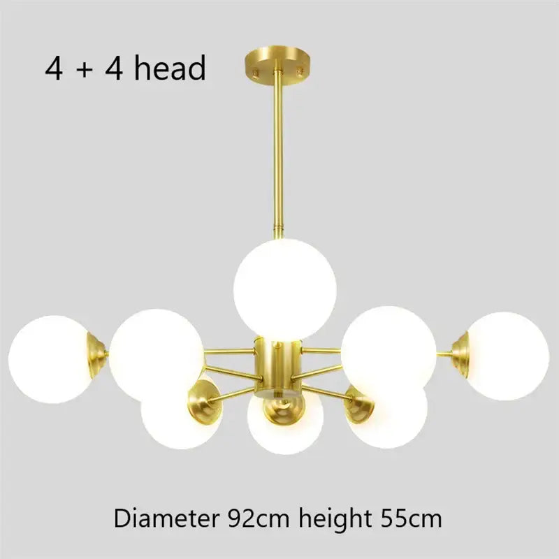 Glass Ball Brass Chandelier