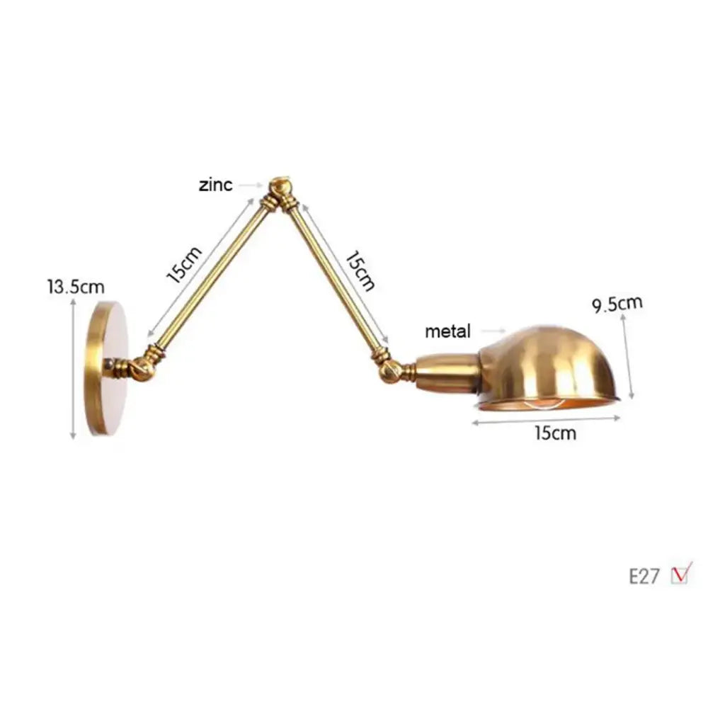 Brass Adjustable 2-Light Wall Sconce 30cm