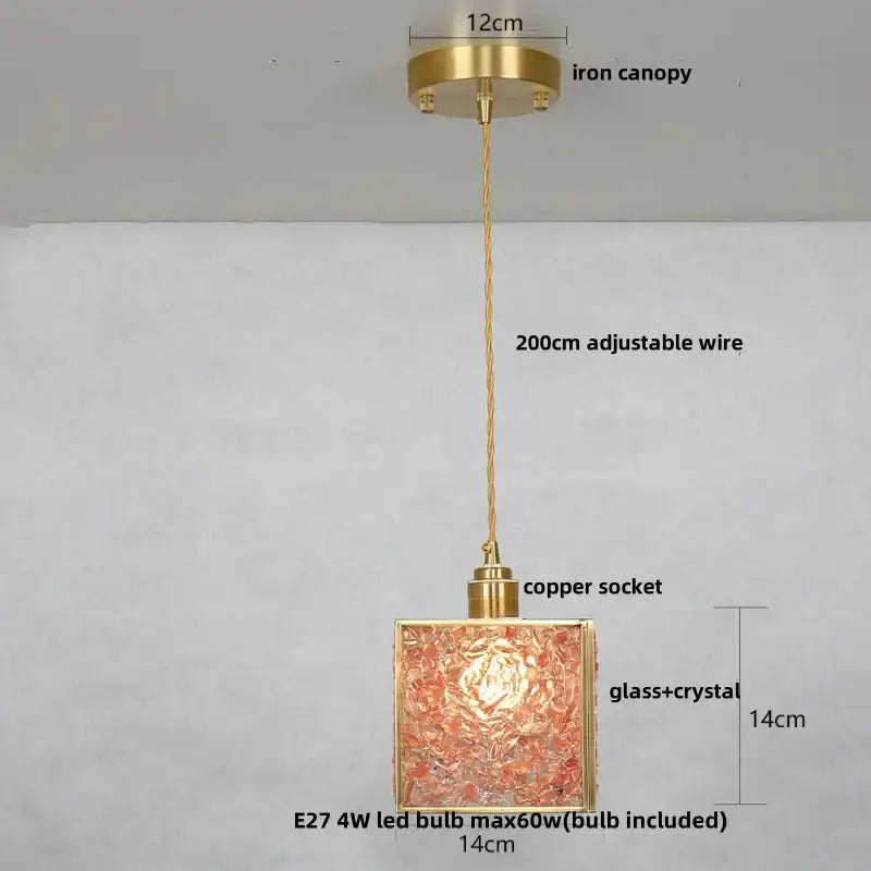 Blue Crystal 3-Head Kitchen Pendant Light