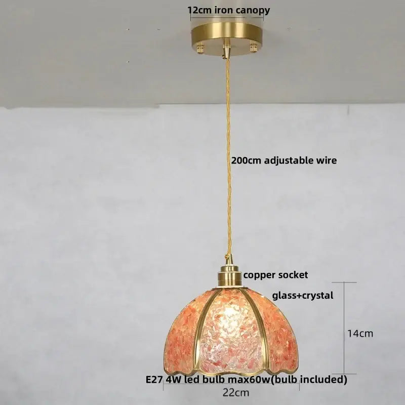Blue Crystal 3-Head Kitchen Pendant Light