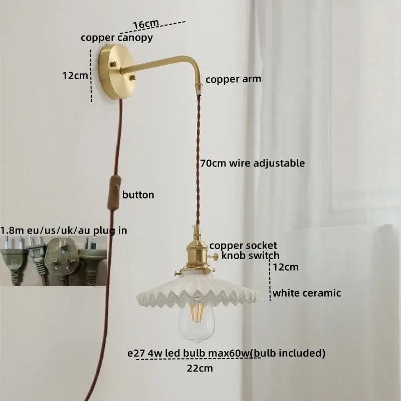 Ceramic Copper Wall Sconce