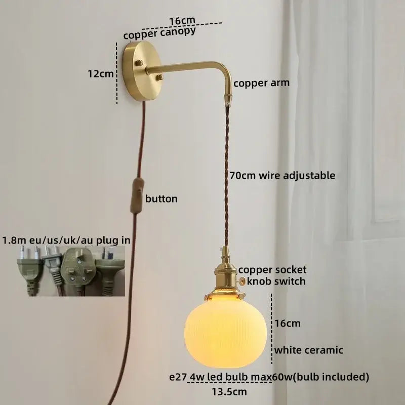 Ceramic Copper Wall Sconce