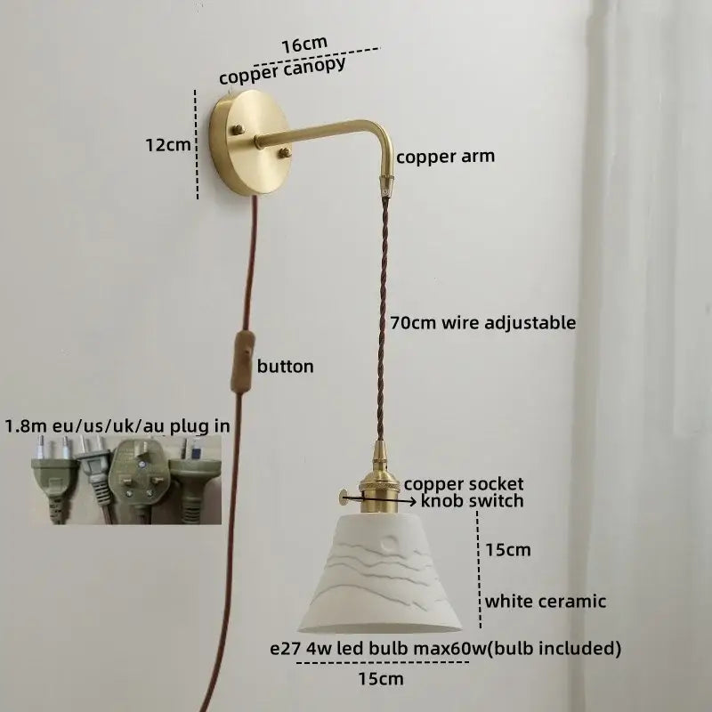 Ceramic Copper Wall Sconce