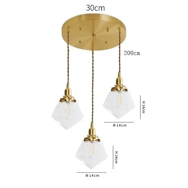 Brass Glass LED Copper-Finish Pendant