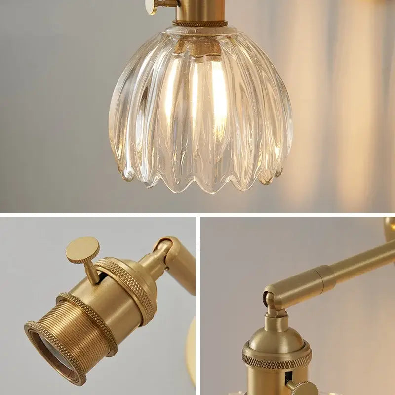 Brass Glass Rotating Sconce