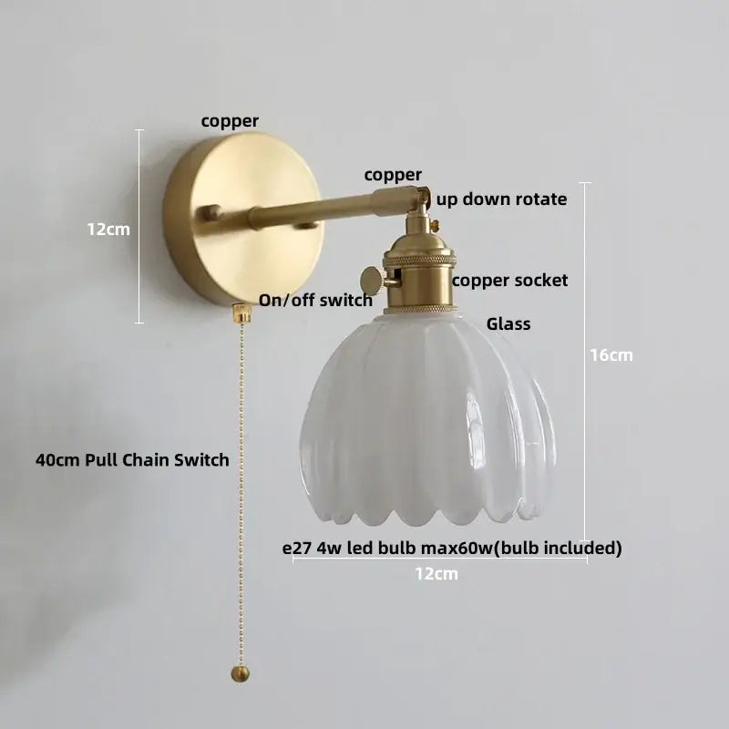 Brass Glass Rotating Sconce